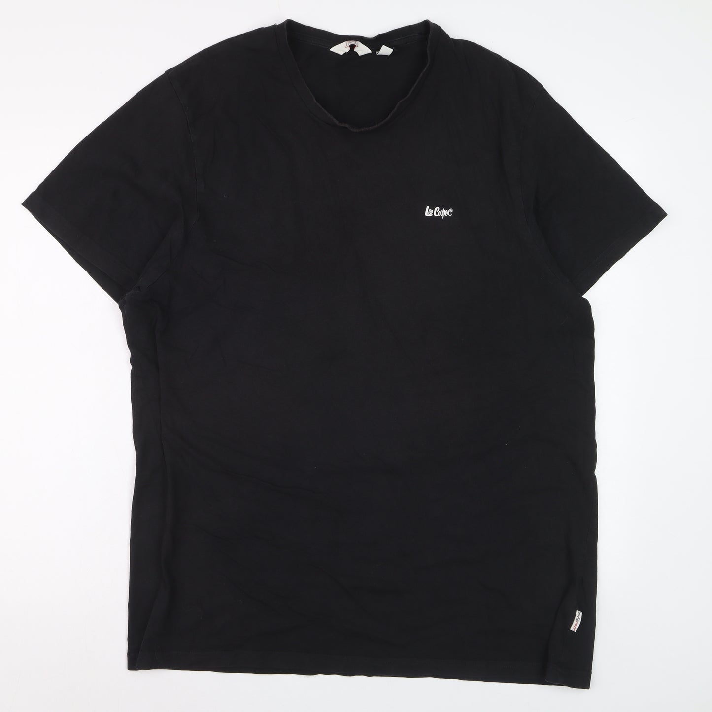 Lee Cooper Men's Black 3XL Crew Neck Cotton T-Shirt