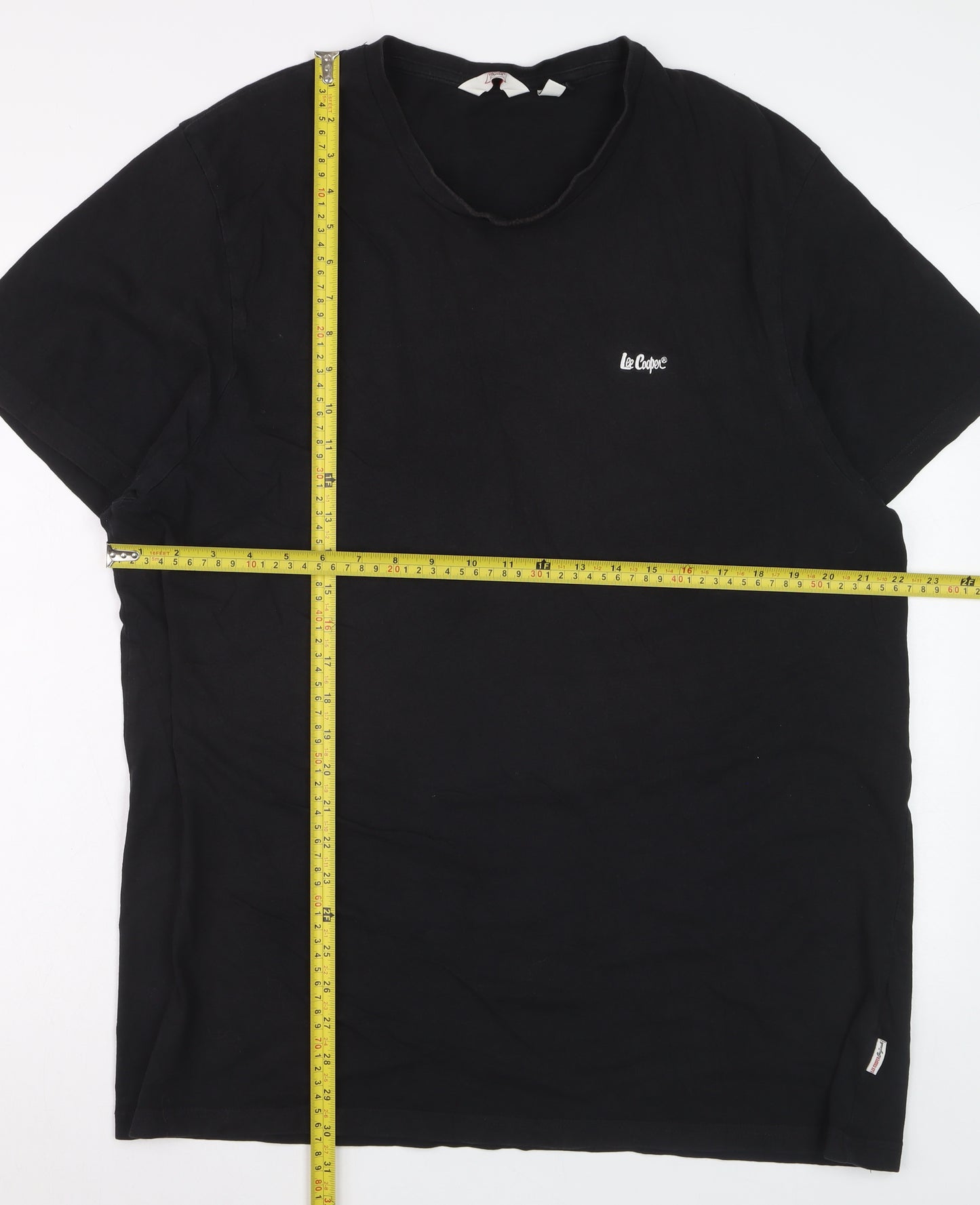 Lee Cooper Men's Black 3XL Crew Neck Cotton T-Shirt