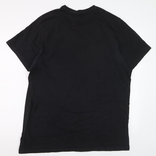 Lee Cooper Men's Black 3XL Crew Neck Cotton T-Shirt