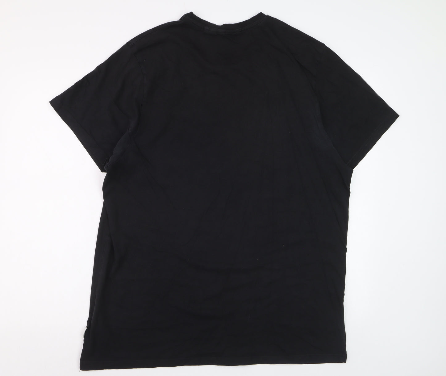 Lee Cooper Men's Black 3XL Crew Neck Cotton T-Shirt