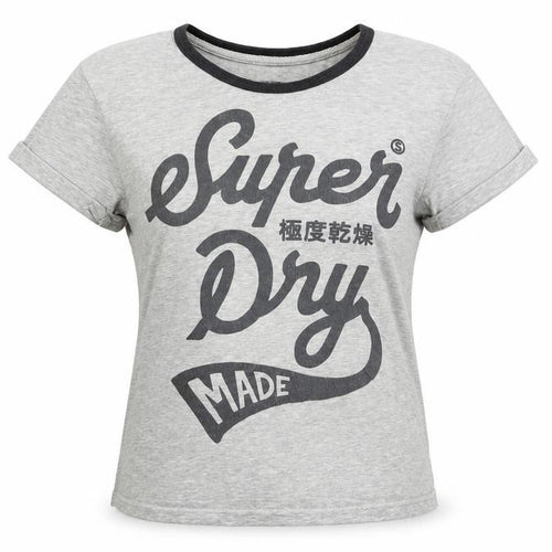 Superdry Womens Grey XS Slim Fit Graphic Cotton T-Shirt