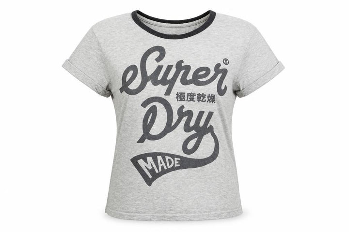 Superdry Womens Grey XS Slim Fit Graphic Cotton T-Shirt