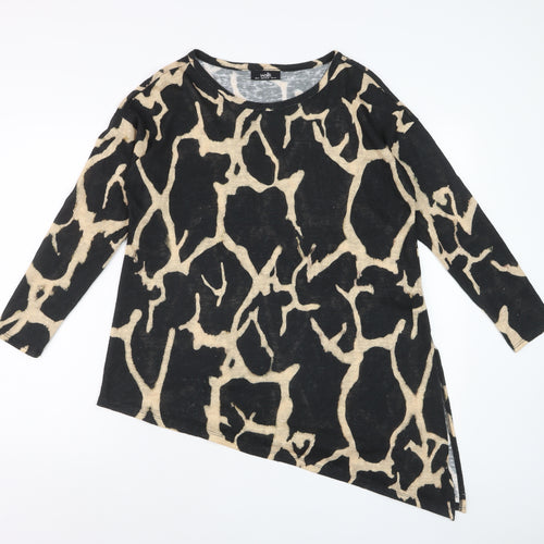 Wallis Women’s Beige Animal Print Long Sleeve Tunic Blouse Size S