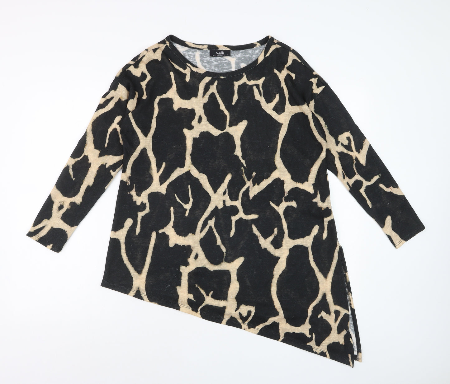 Wallis Women’s Beige Animal Print Long Sleeve Tunic Blouse Size S