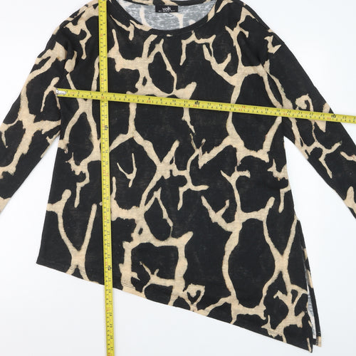 Wallis Women’s Beige Animal Print Long Sleeve Tunic Blouse Size S
