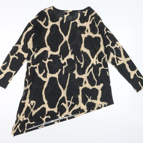 Wallis Women’s Beige Animal Print Long Sleeve Tunic Blouse Size S
