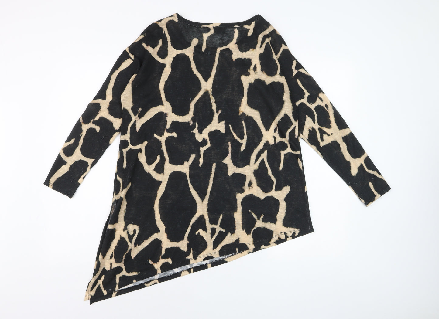 Wallis Women’s Beige Animal Print Long Sleeve Tunic Blouse Size S