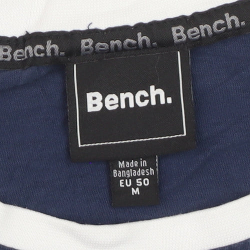 Bench Men's Blue Crew Neck Logo T-Shirt Size M Cotton Rylan