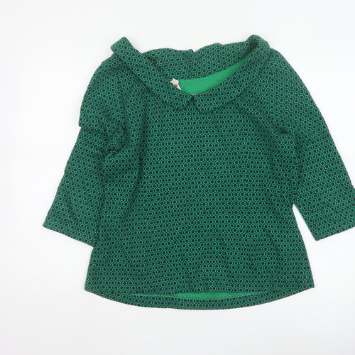 Boden Women’s Green Geometric 3/4 Sleeve Boat Neck Cotton Blend Blouse Size 16