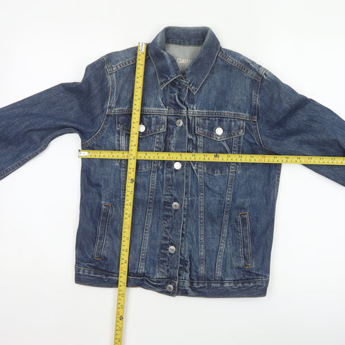 GAP Womens Blue Denim Basic Jacket Size S Regular Fit