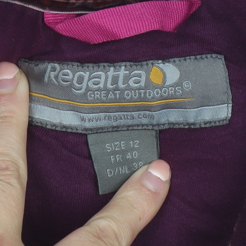 Regatta Women’s Purple Fleece Jacket Size 12 Full Zip Outdoor Wear