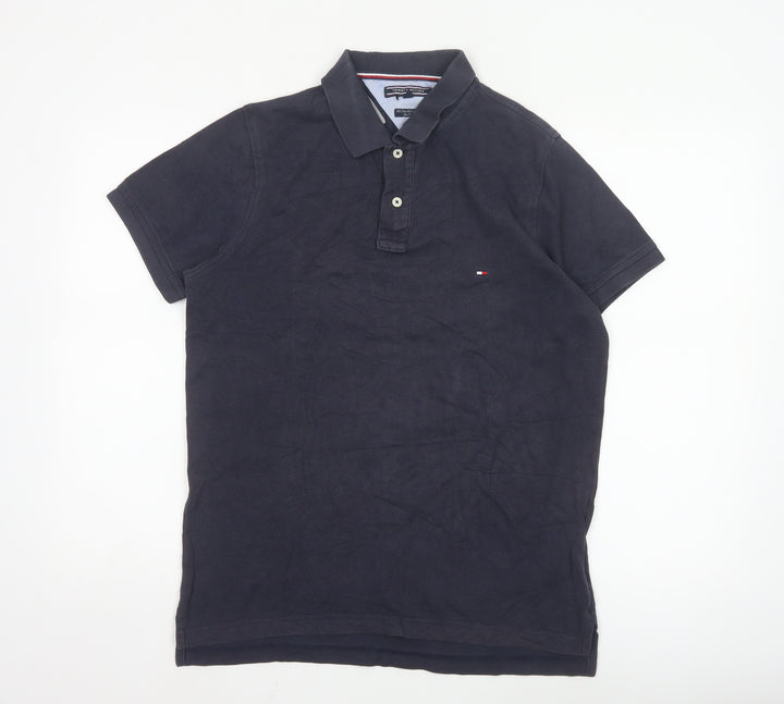 Tommy Hilfiger Men's Navy Blue Slim Fit Polo Shirt M