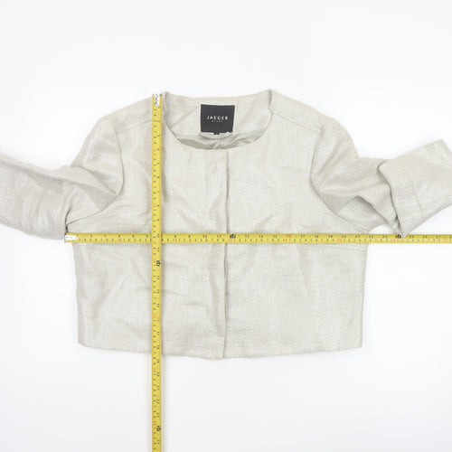 Jaeger Women Ivory Linen Blend Cropped Suit Jacket Size 16