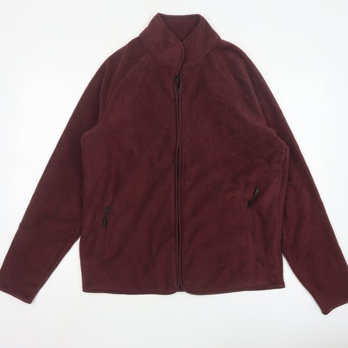 Marks and Spencer Men's Red Fleece Full Zip Jacket Size M