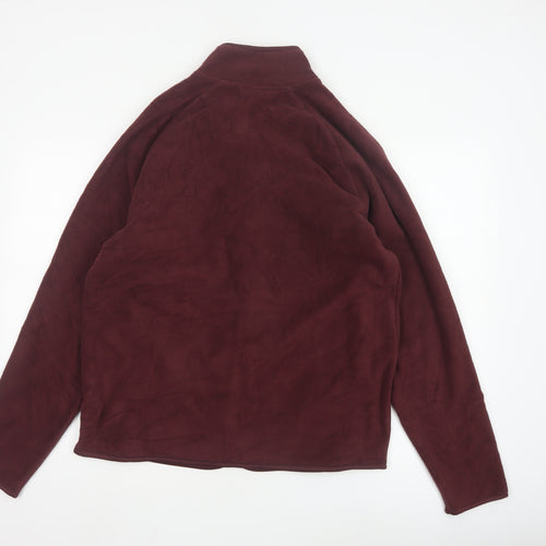 Marks and Spencer Men's Red Fleece Full Zip Jacket Size M