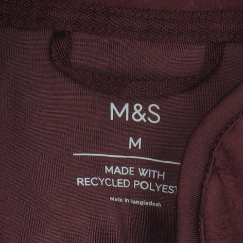 Marks and Spencer Men's Red Fleece Full Zip Jacket Size M