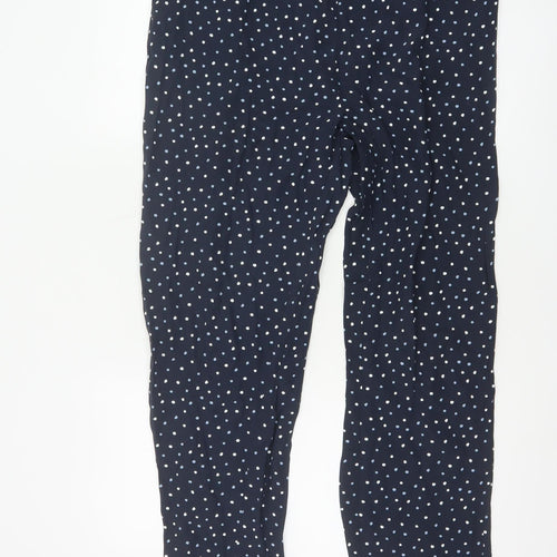 Laura Ashley Womens Blue Polka Dot Viscose Trousers Size 12