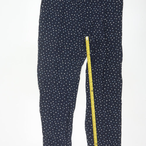 Laura Ashley Womens Blue Polka Dot Viscose Trousers Size 12