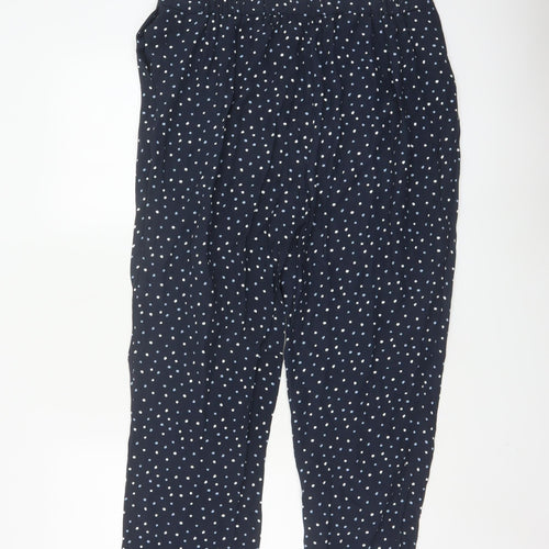 Laura Ashley Womens Blue Polka Dot Viscose Trousers Size 12