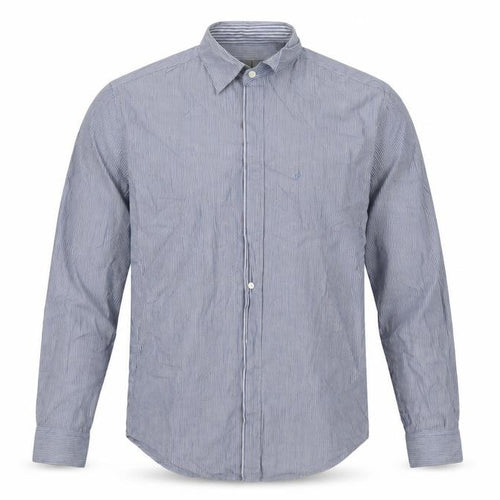 Calvin Klein Men's Blue Striped Regular Fit Long Sleeve Button-Up Shirt Size S