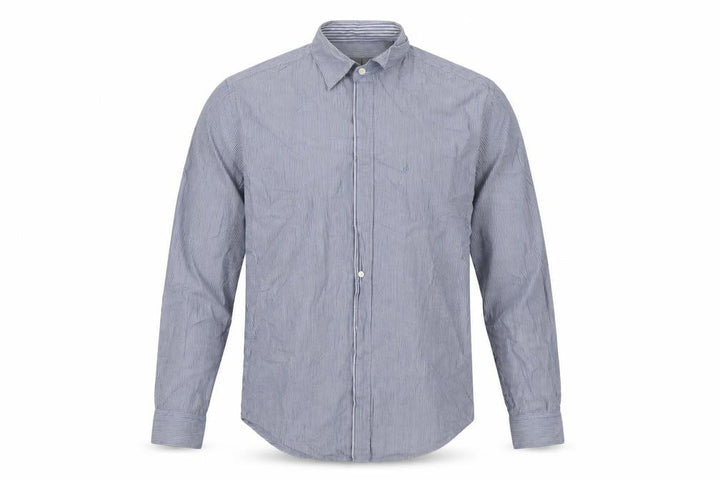 Calvin Klein Men's Blue Striped Regular Fit Long Sleeve Button-Up Shirt Size S