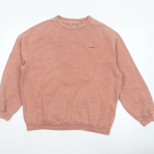 Levi's Men's Pink Crew Neck Cotton Sweatshirt XS Classic Style