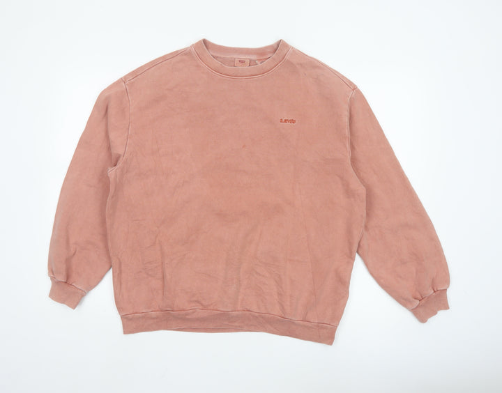 Levi's Men's Pink Crew Neck Cotton Sweatshirt XS Classic Style