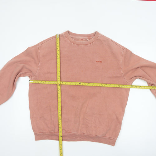 Levi's Men's Pink Crew Neck Cotton Sweatshirt XS Classic Style