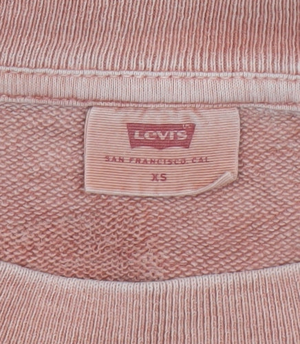 Levi's Men's Pink Crew Neck Cotton Sweatshirt XS Classic Style