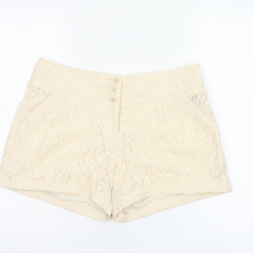 Warehouse Women’s Ivory Lace Chino Shorts Size 12