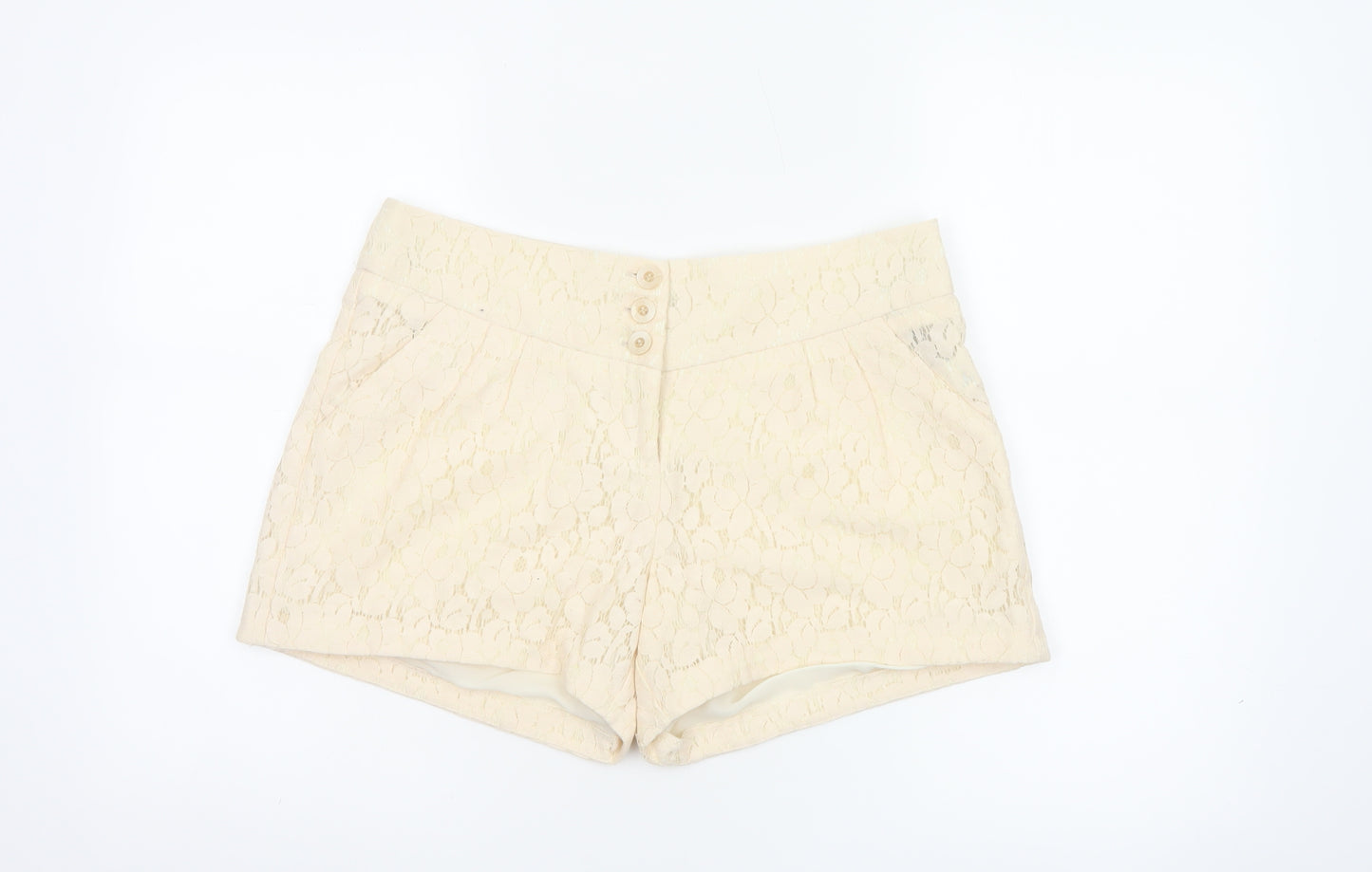 Warehouse Women’s Ivory Lace Chino Shorts Size 12