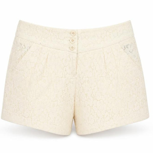 Warehouse Women’s Ivory Lace Chino Shorts Size 12