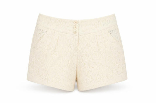 Warehouse Women’s Ivory Lace Chino Shorts Size 12