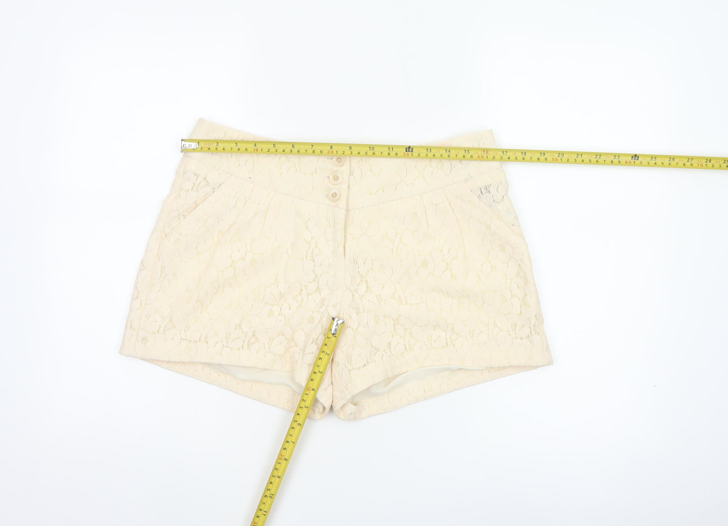 Warehouse Women’s Ivory Lace Chino Shorts Size 12
