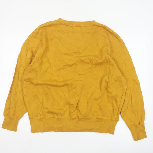 Nike Men's Yellow Pullover Crew Neck Logo Sweatshirt Size S