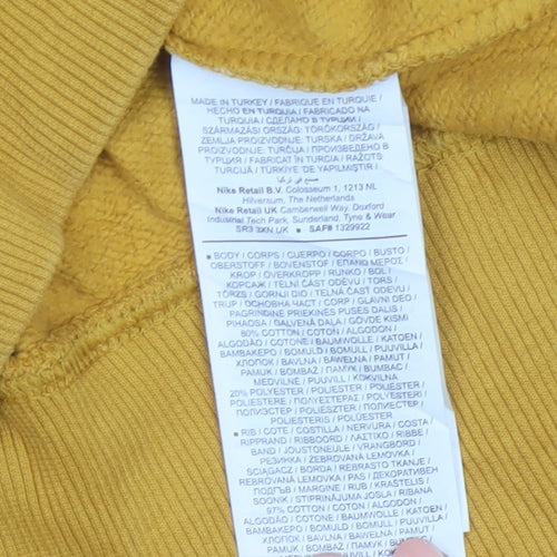 Nike Men's Yellow Pullover Crew Neck Logo Sweatshirt Size S