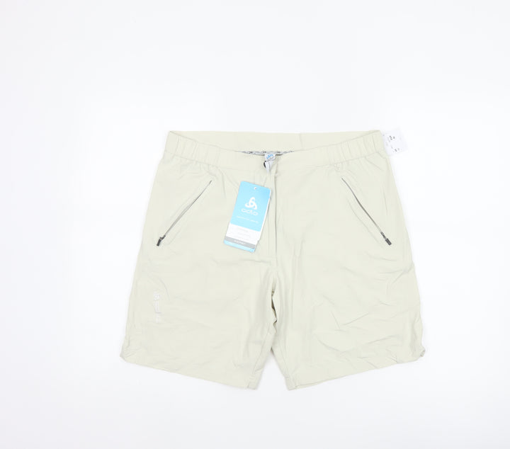 Odlo Women's Beige Chino Softshell Shorts UK 12 - Lightweight Stretch