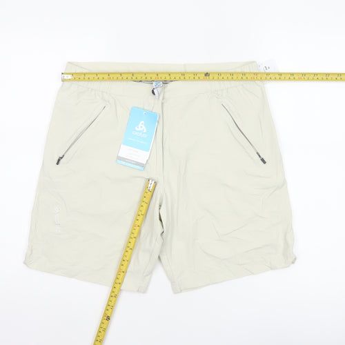 Odlo Women's Beige Chino Softshell Shorts UK 12 - Lightweight Stretch