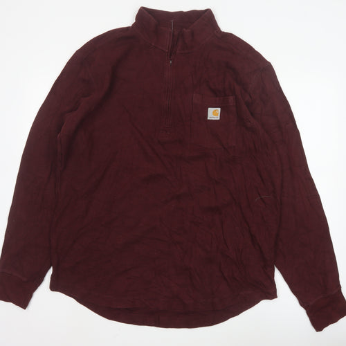 Carhartt Men's Red XL Relaxed Fit 1/4 Zip Sweatshirt