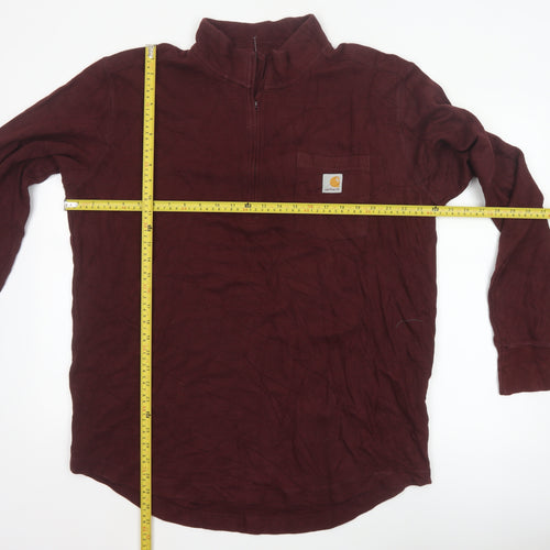 Carhartt Men's Red XL Relaxed Fit 1/4 Zip Sweatshirt