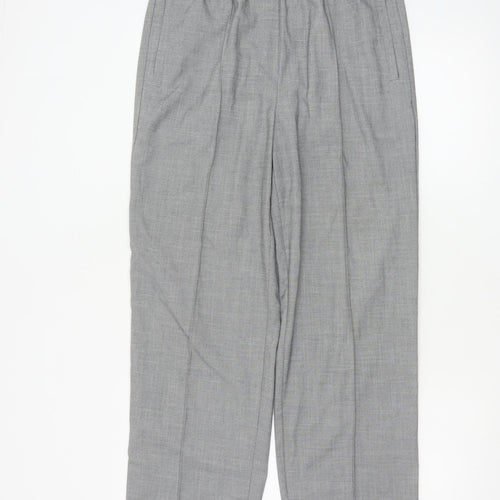 Next Women’s Grey Elastic Waist Pleated Straight Trousers Size 12L