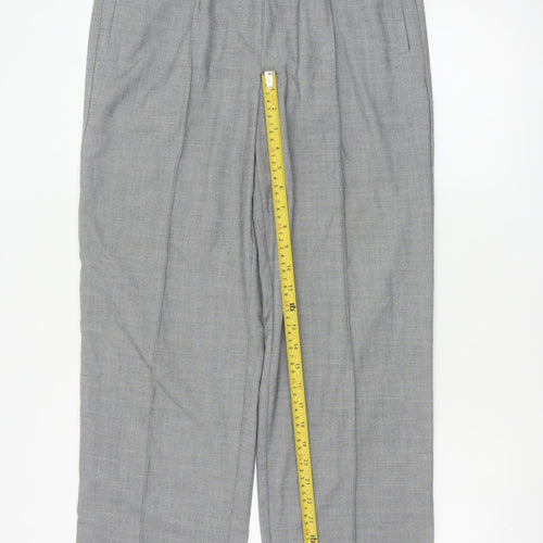 Next Women’s Grey Elastic Waist Pleated Straight Trousers Size 12L