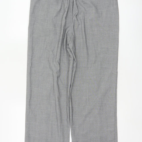 Next Women’s Grey Elastic Waist Pleated Straight Trousers Size 12L