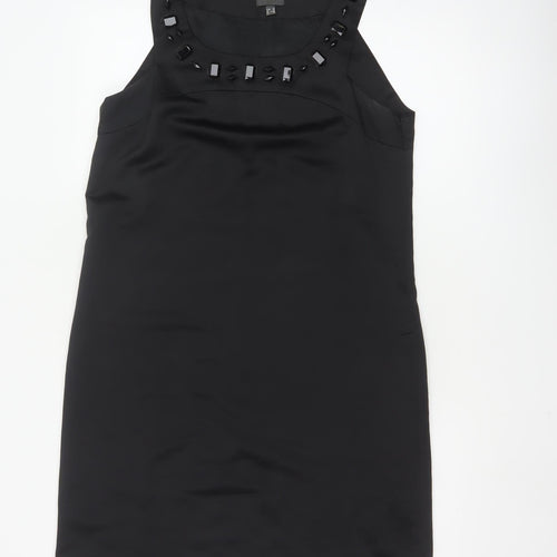 Mexx Women's Black Size 12 Beaded Sheath Knee Length Dress