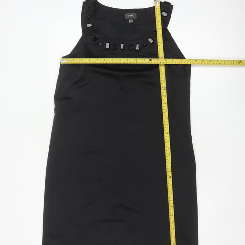 Mexx Women's Black Size 12 Beaded Sheath Knee Length Dress