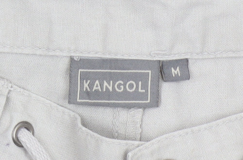 Kangol Women's Beige Linen Cargo Shorts M Lightweight Casual