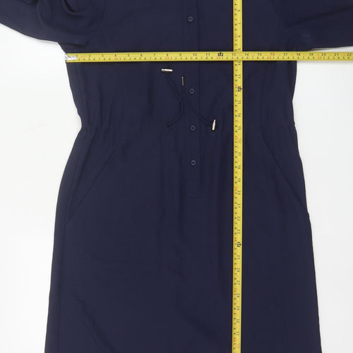 French Connection Women’s Navy Blue Collared Shirt Dress Size 6