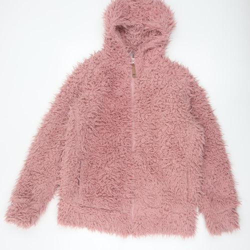 Trespass Women's Pink Full Zip Hooded Fleece Hoodie UK 14 L