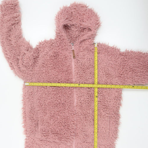 Trespass Women's Pink Full Zip Hooded Fleece Hoodie UK 14 L