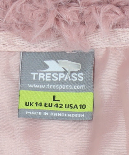 Trespass Women's Pink Full Zip Hooded Fleece Hoodie UK 14 L
